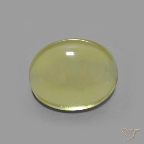 4.43ct 자연스러운 녹색 노란색 석영, 타원형, 투명한