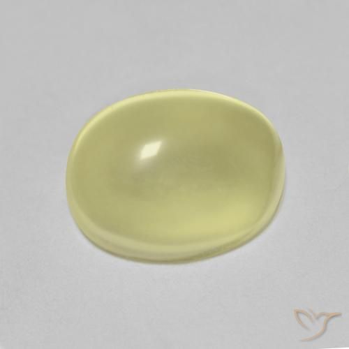 5.07ct 자연스러운 담황색 석영, 타원형, 투명한