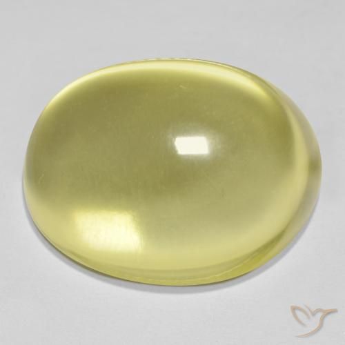 24.72ct 자연스러운 담황색 석영, 타원형, 투명한