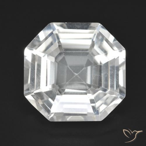 9.37ct 자연스러운 하얀색 석영, 에메랄드 컷, VVS