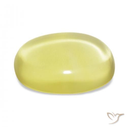 20.89캐럿 천연 연노랑 석영, 타원형, 투명한