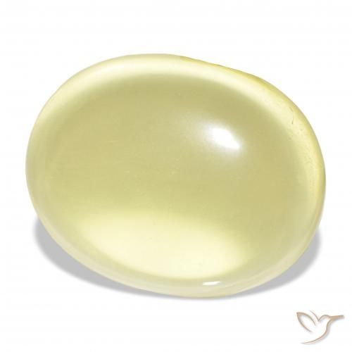 27.94캐럿 천연 연노랑 석영, 타원형, 투명한