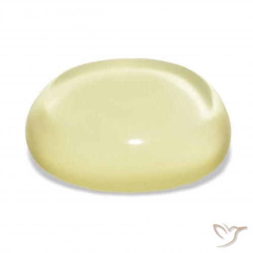 27.94캐럿 천연 연노랑 석영, 타원형, 투명한