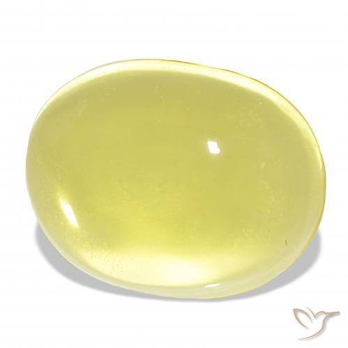 54.69캐럿 천연 연노랑 석영, 타원형, 투명한