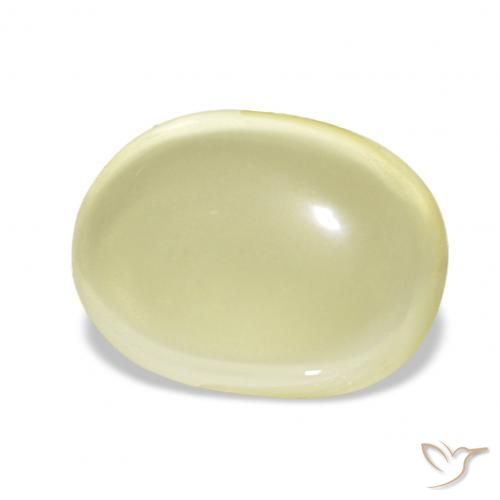 10.06캐럿 천연 연노랑 석영, 타원형, 투명한