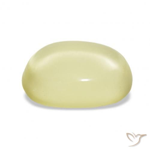 10.06캐럿 천연 연노랑 석영, 타원형, 투명한