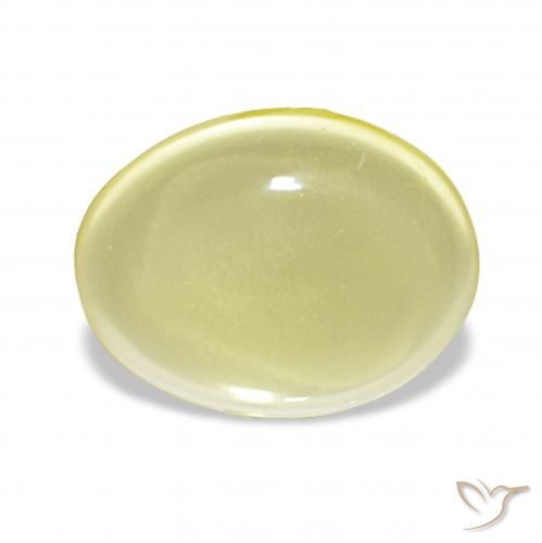 6.50ct 연노랑 석영, 타원형, 투명한