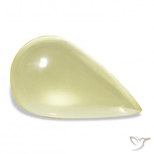 15.47캐럿 천연 미디엄 옐로우 석영, 배 모양, 투명한