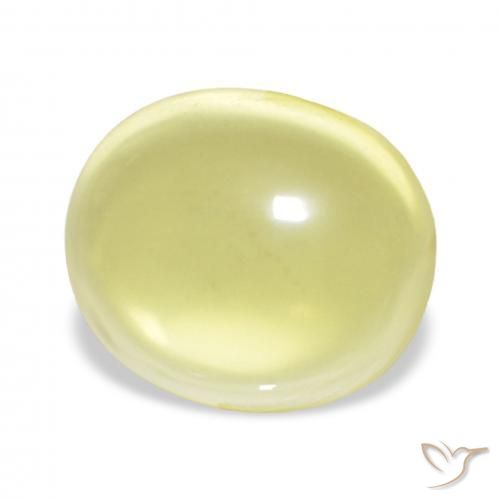 23.31캐럿 천연 연노랑 석영, 타원형, 투명한