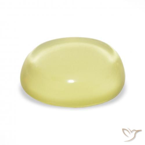 23.31캐럿 천연 연노랑 석영, 타원형, 투명한