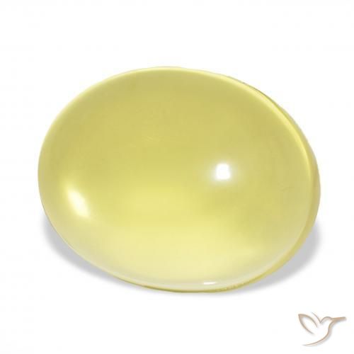 71.49캐럿 천연 연노랑 석영, 타원형, 투명한
