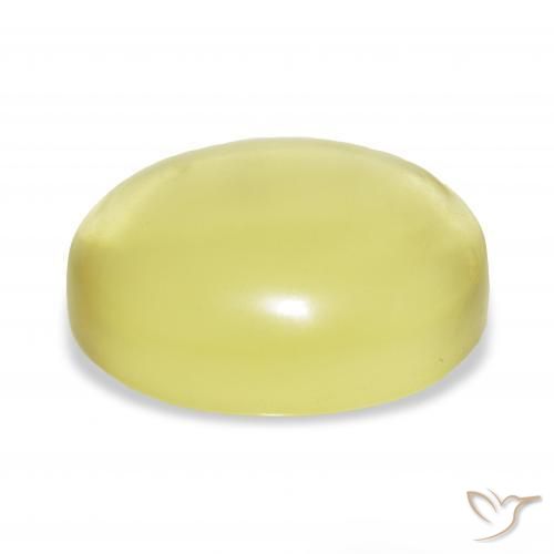 71.49캐럿 천연 연노랑 석영, 타원형, 투명한