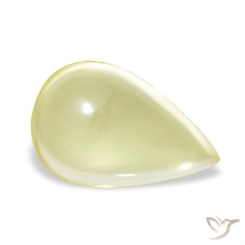11.15캐럿 천연 연노랑 석영, 배 모양, 투명한