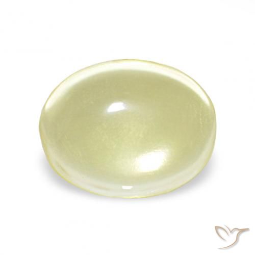 4.10ct 연노랑 석영, 타원형, 투명한