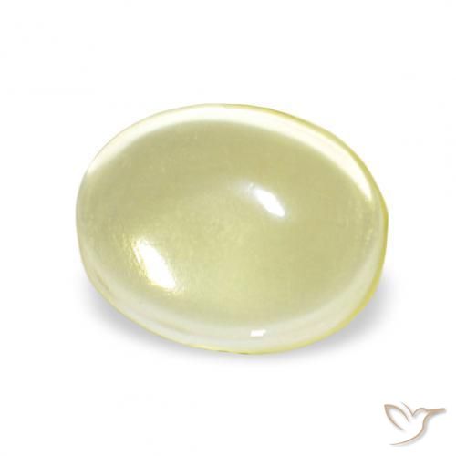 4.10캐럿 천연 연노랑 석영, 타원형, 투명한