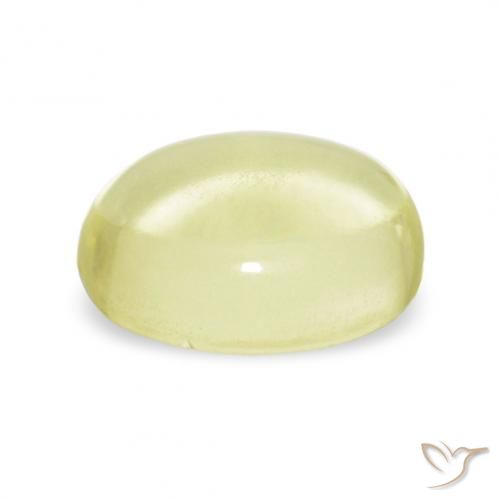 4.10캐럿 천연 연노랑 석영, 타원형, 투명한