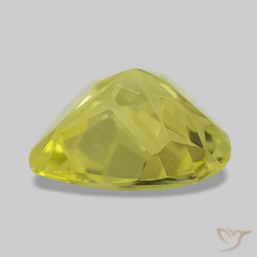 3.78캐럿 천연 강렬한 노란색 쿼츠, 하트 모양, 11.3×11.7 mm, VS