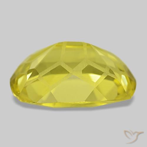 11.85캐럿 천연 Medium Light-Yellow 쿼츠, 쿠션 컷, 17.6×13.4 mm, VS