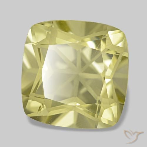 5.07캐럿 천연 라이트 파인애플 옐로우 쿼츠, 쿠션 컷, 11×11 mm, VVS