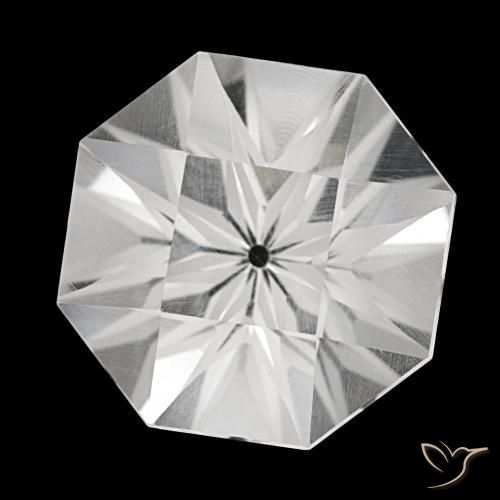 23.18캐럿 천연 화이트 쿼츠, 에메랄드 컷, 19×18.9 mm, VVS-VS