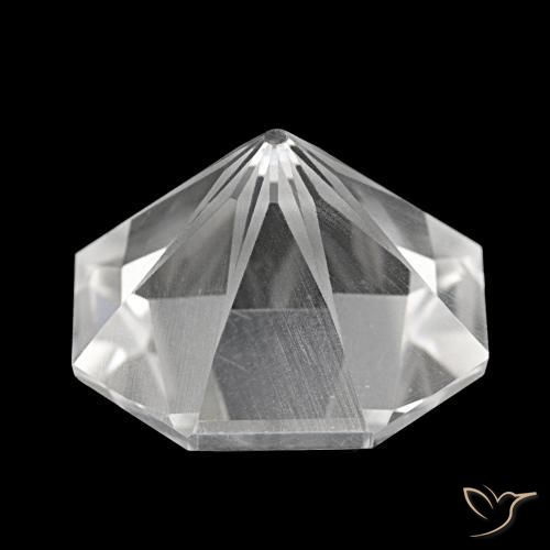 23.18캐럿 천연 화이트 쿼츠, 에메랄드 컷, 19×18.9 mm, VVS-VS