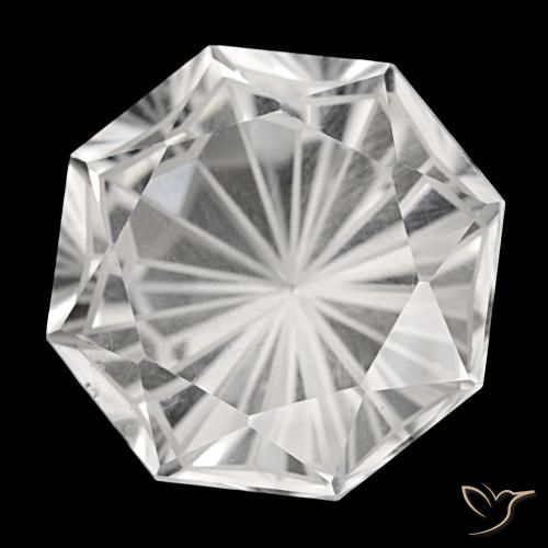 48.56캐럿 천연 화이트 쿼츠, 에메랄드 컷, 23×23 mm, VS
