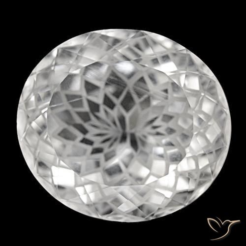 58.94캐럿 천연 클리어 화이트 쿼츠, 타원형 컷, 26.8×24.2 mm, VS