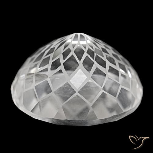 58.94캐럿 천연 클리어 화이트 쿼츠, 타원형 컷, 26.8×24.2 mm, VS