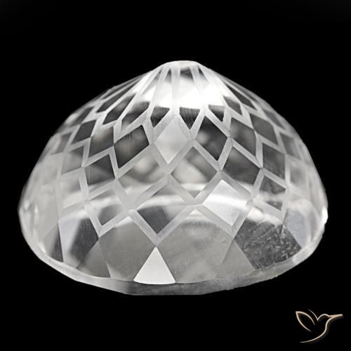 76.48캐럿 천연 클리어 화이트 쿼츠, 타원형 컷, 28.1×24.7 mm, VS