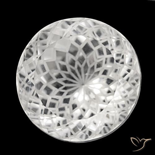 51.15캐럿 천연 클리어 화이트 쿼츠, 라운드 컷, 23.03 mm, VVS-VS