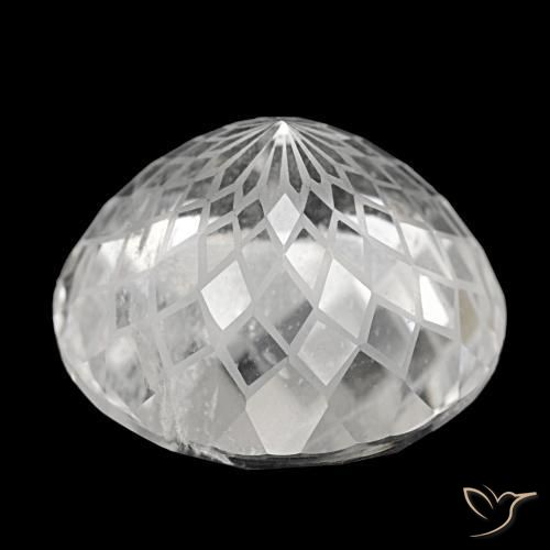 39.82캐럿 천연 클리어 화이트 쿼츠, 라운드 컷, 22.43 mm, VS-SI