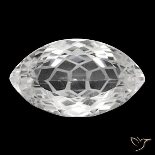 32.05캐럿 천연 클리어 화이트 쿼츠, 마퀴즈, 28.5×16.5 mm, VS
