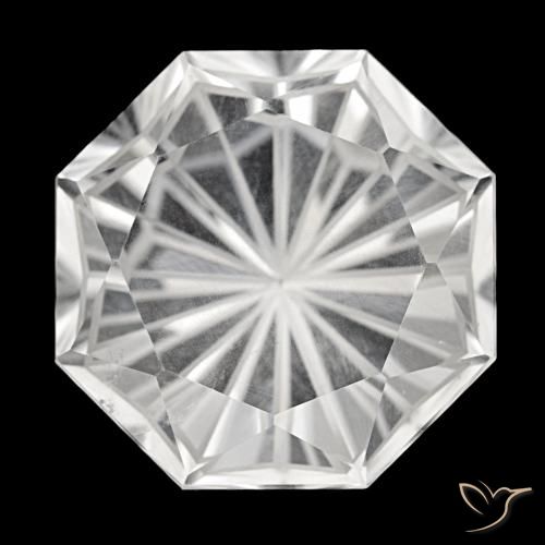 48.56캐럿 천연 클리어 화이트 쿼츠, 에메랄드 컷, 23×23 mm, VS
