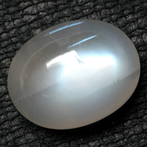 5.72캐럿 천연 화이트 레인보우 문스톤, 투명한, 12.5×9.7 mm, 투명/반투명