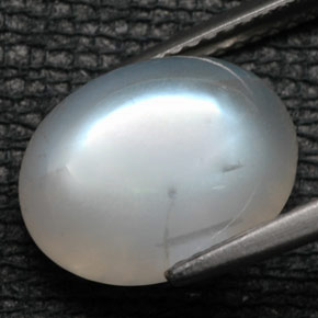 5.72캐럿 천연 화이트 레인보우 문스톤, 투명한, 12.5×9.7 mm, 투명/반투명