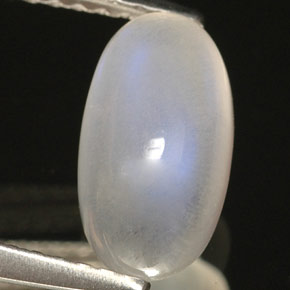 1.80캐럿 천연 화이트 레인보우 문스톤, 투명한, 9.8×5.4 mm, 투명/반투명