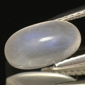 1.80캐럿 천연 화이트 레인보우 문스톤, 투명한, 9.8×5.4 mm, 투명/반투명