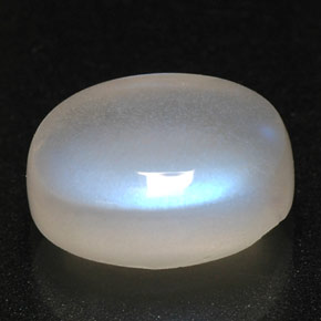 2.15캐럿 천연 화이트 레인보우 문스톤, 투명한, 8.9×6 mm, 투명/반투명