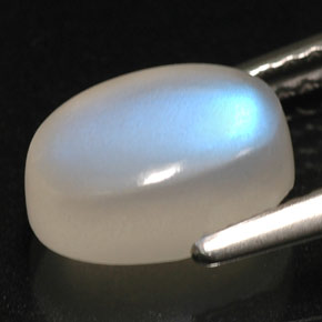 2.15캐럿 천연 화이트 레인보우 문스톤, 투명한, 8.9×6 mm, 투명/반투명