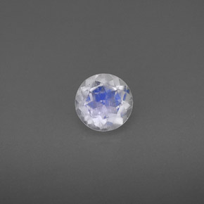 0.71캐럿 천연 블루 화이트 레인보우 문스톤, 투명한, 5.91 mm, 투명/반투명