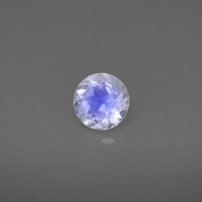 0.74캐럿 천연 블루 화이트 레인보우 문스톤, 투명한, 5.99 mm, 투명/반투명