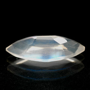 1.58캐럿 천연 블루 화이트 레인보우 문스톤, 투명한, 13.1×6 mm, 투명/반투명