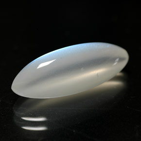 5.06캐럿 천연 화이트 레인보우 문스톤, 투명한, 18.9×6.5 mm, 투명/반투명
