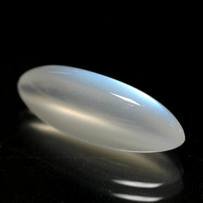 5.06캐럿 천연 화이트 레인보우 문스톤, 투명한, 18.9×6.5 mm, 투명/반투명