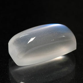 2.12캐럿 천연 블루 화이트 레인보우 문스톤, 투명한, 9.9×4.8 mm, 투명/반투명