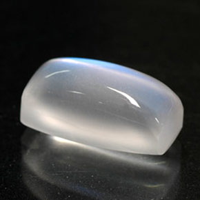 2.12캐럿 천연 블루 화이트 레인보우 문스톤, 투명한, 9.9×4.8 mm, 투명/반투명