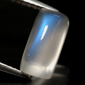 2.51캐럿 천연 블루 화이트 레인보우 문스톤, 투명한, 10.8×5.2 mm, 투명/반투명