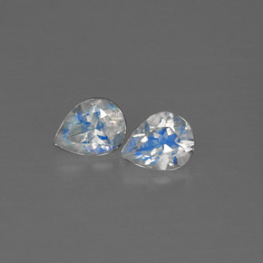 캐럿 천연 블루 화이트 레인보우 문스톤 보석, 투명한, 5.1×4 mm, 투명/반투명