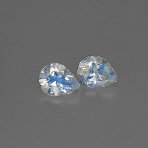 캐럿 천연 블루 화이트 레인보우 문스톤 보석, 투명한, 5.1×4 mm, 투명/반투명