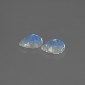 캐럿 천연 블루 화이트 레인보우 문스톤 보석, 투명한, 5.1×4 mm, 투명/반투명